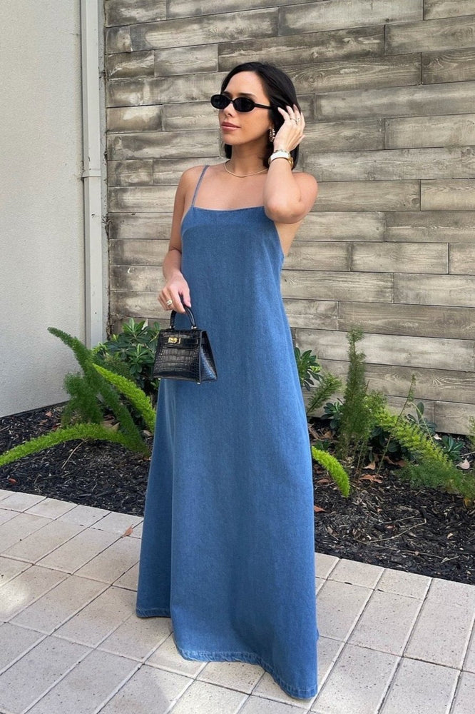 Denim Maxi Dress - Dark Wash