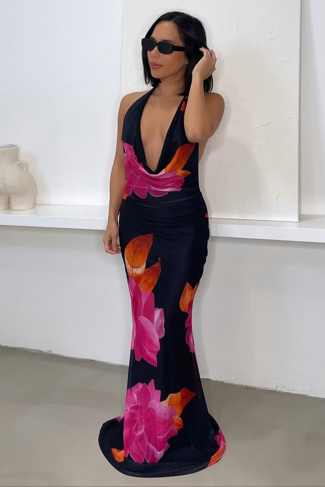 
                      
                        Angelina Maxi Dress - Black/Multi
                      
                    