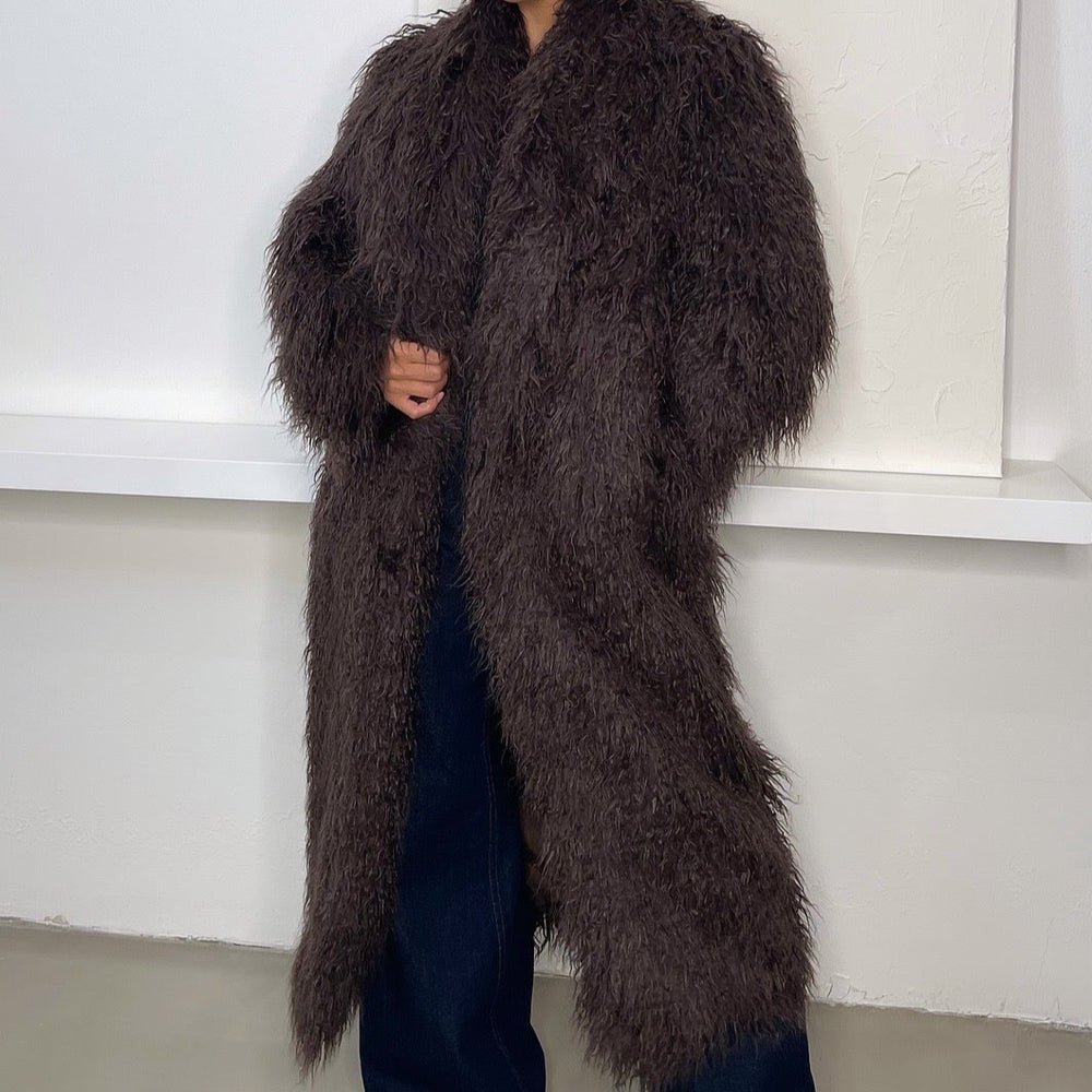 Sloane Faux Fur Coat - Brown