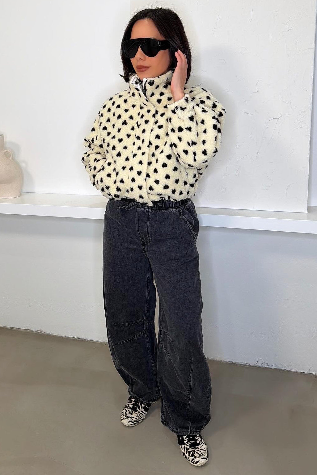 Jamie Heart Fleece Jacket - Cream