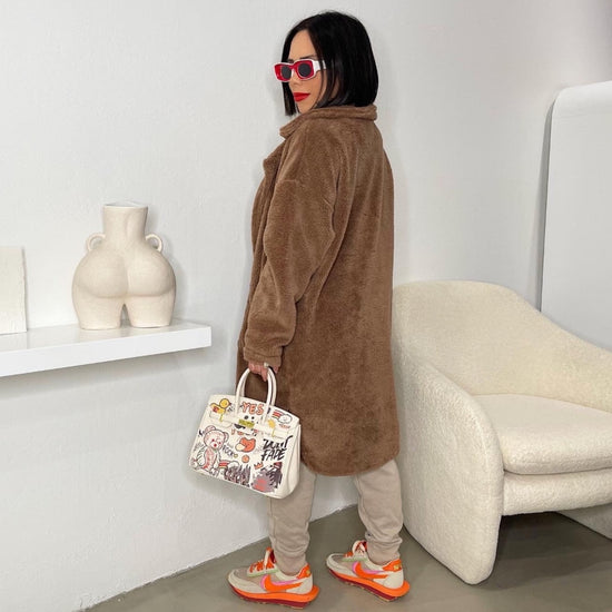 Brown Fuzzy Fleece Coat