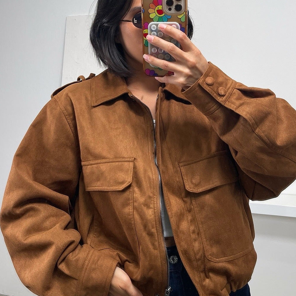 
                      
                        Kaia Faux Suede Jacket - Camel
                      
                    