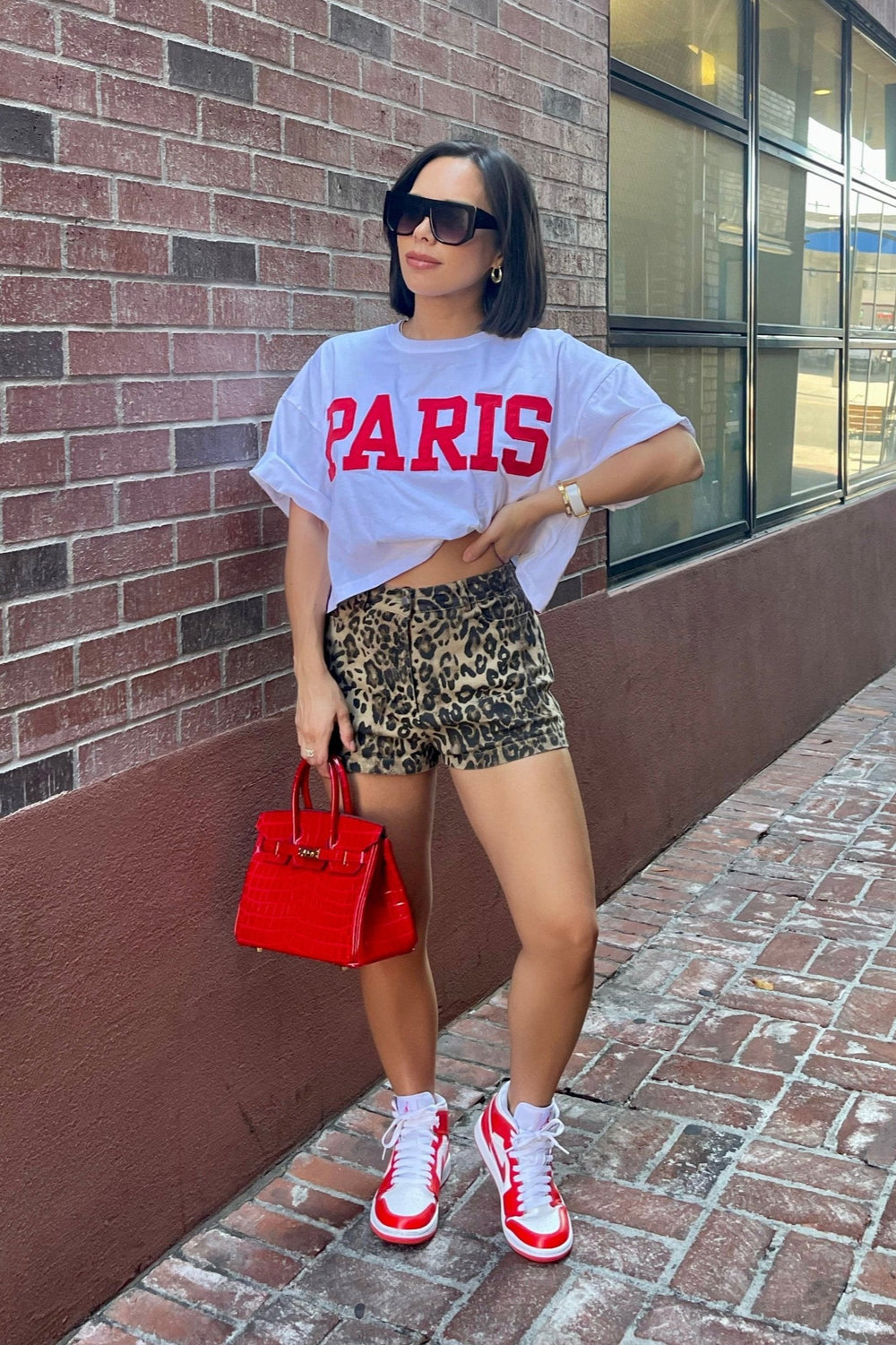 Paris Cropped Tee - White - Trice Boutique