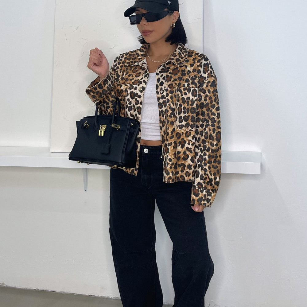 Lana Faux Suede Jacket— Leopard Print - Trice Boutique