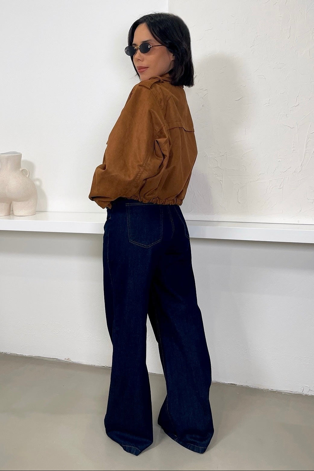 Kaia Faux Suede Jacket - Camel