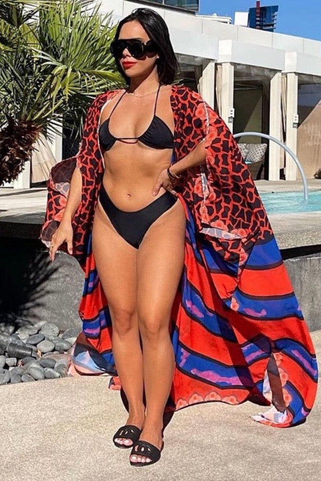 Yacht Queen Kimono (Red) - Trice Boutique