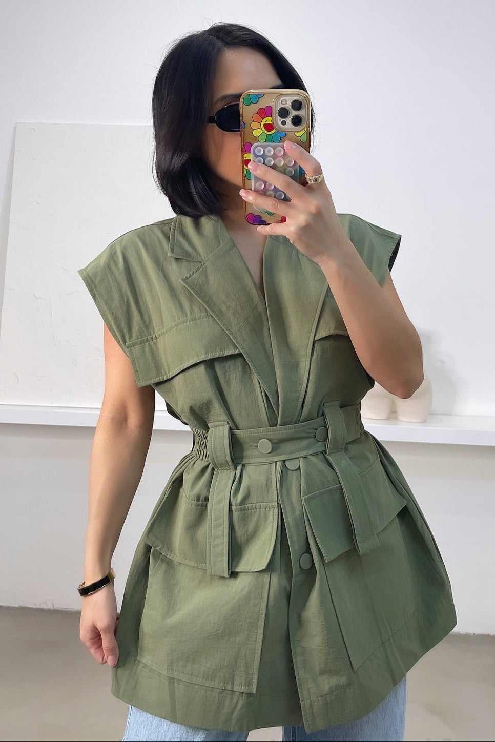 Gwen Cargo Vest - Olive