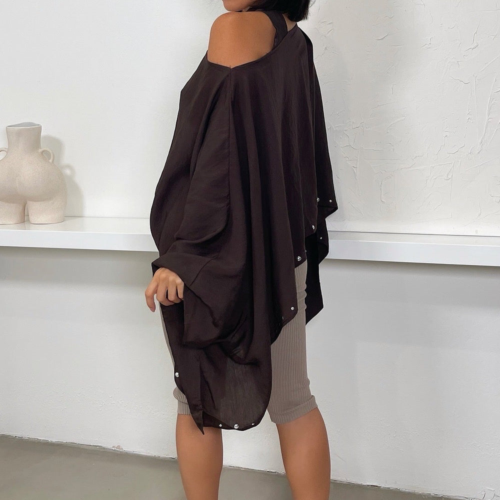 
                      
                        Jamila Off The Shoulder Top - Dark Brown
                      
                    