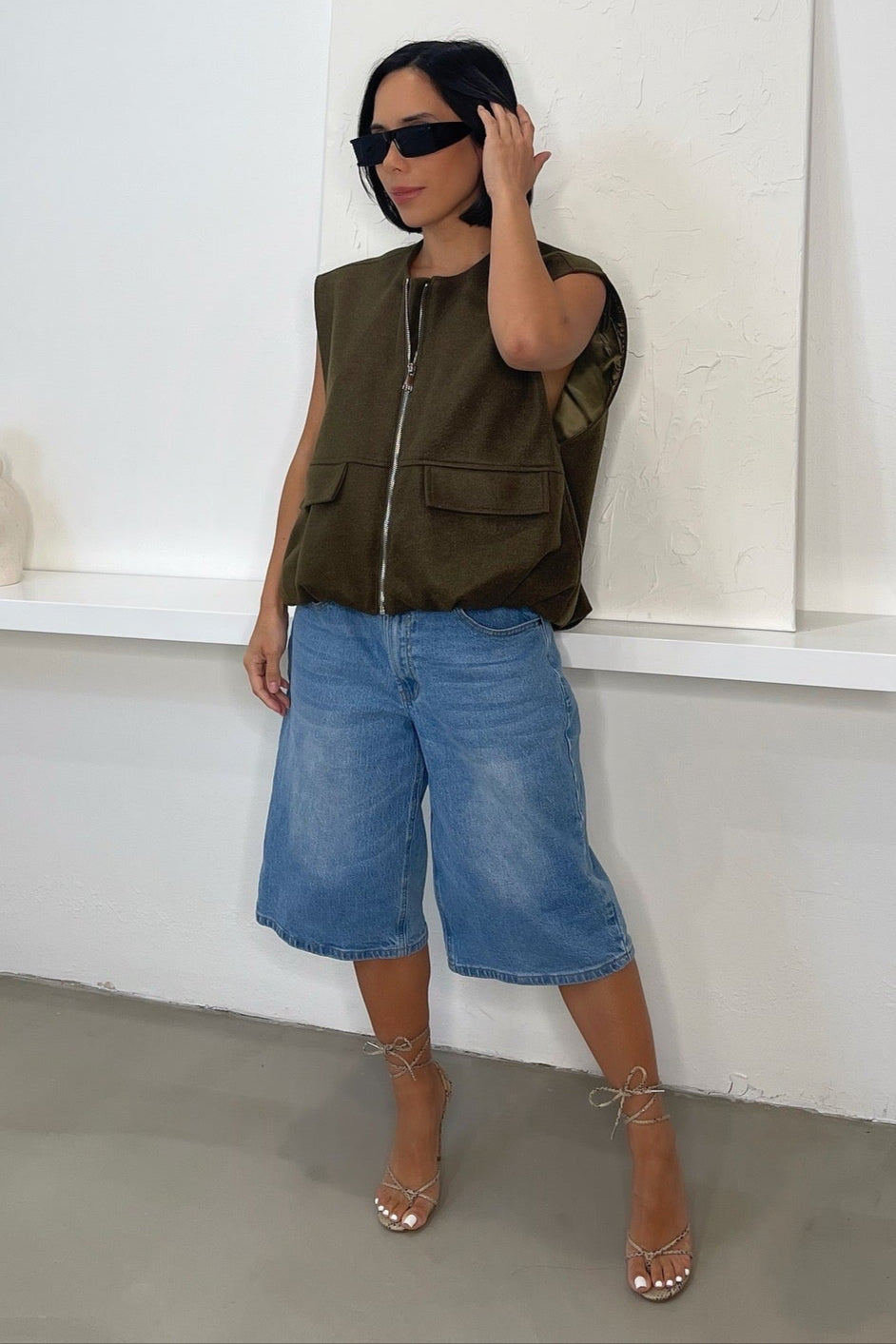 Sloane Vest - Olive Green