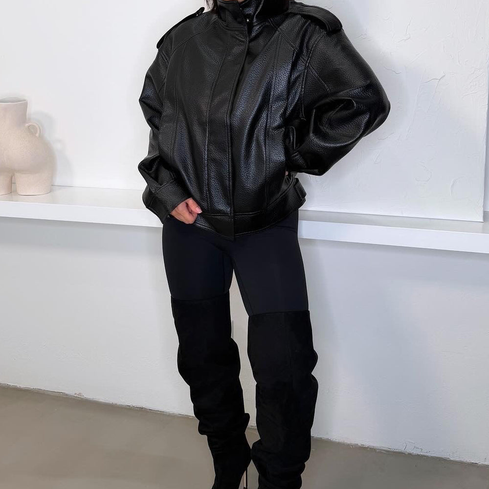 
                      
                        Yael Faux Leather Jacket - Black
                      
                    