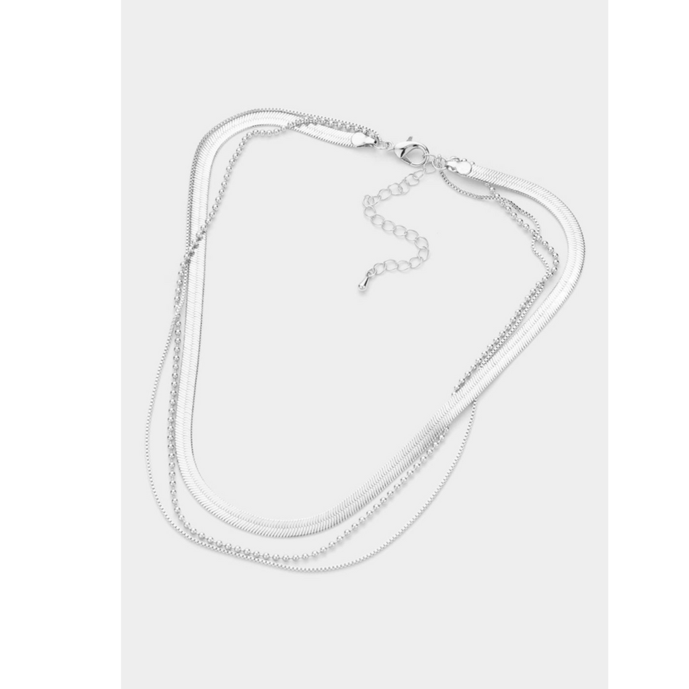 
                      
                        Chain Triple Layered Necklace (silver)
                      
                    