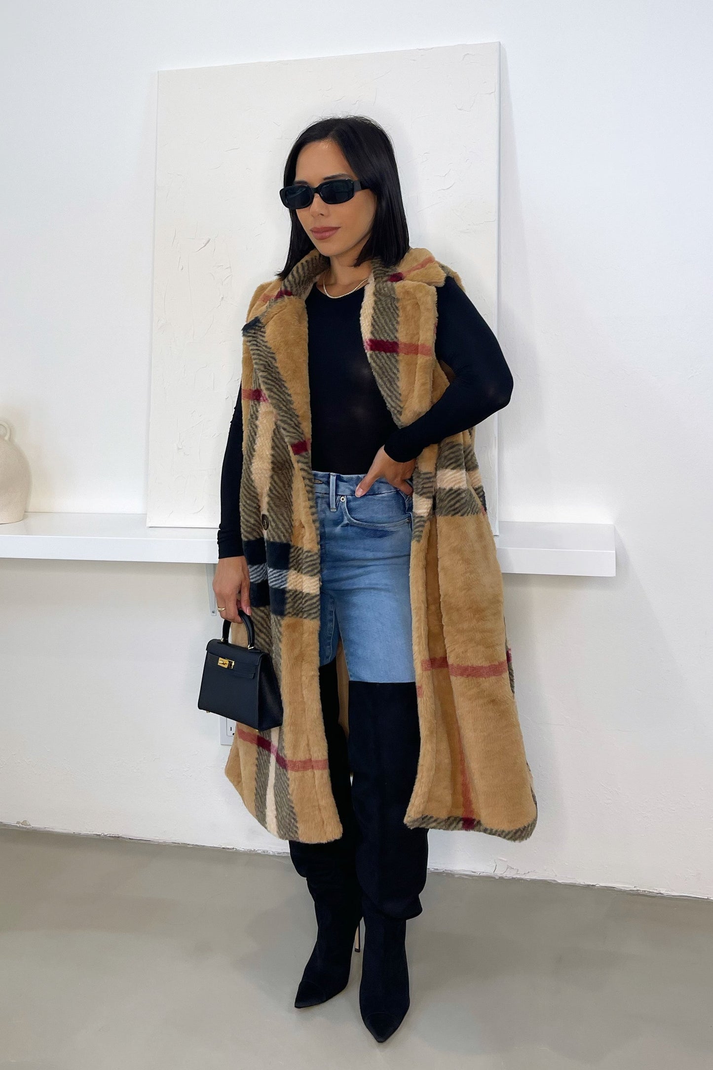 Oversized Vest — Plaid