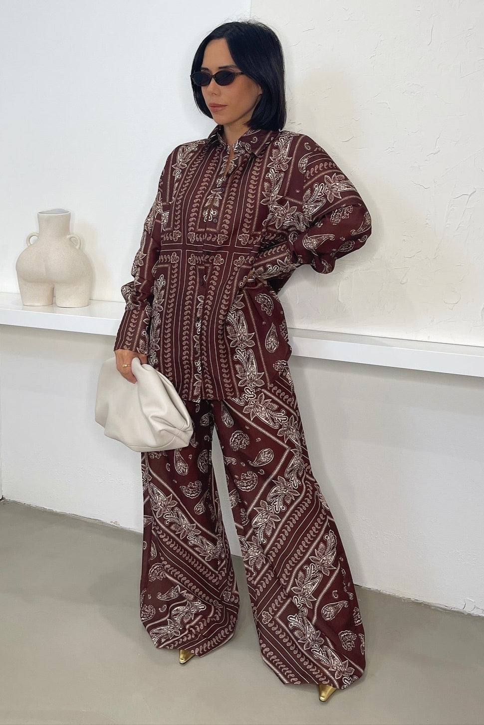 Carti Two Piece Set - Brown/White