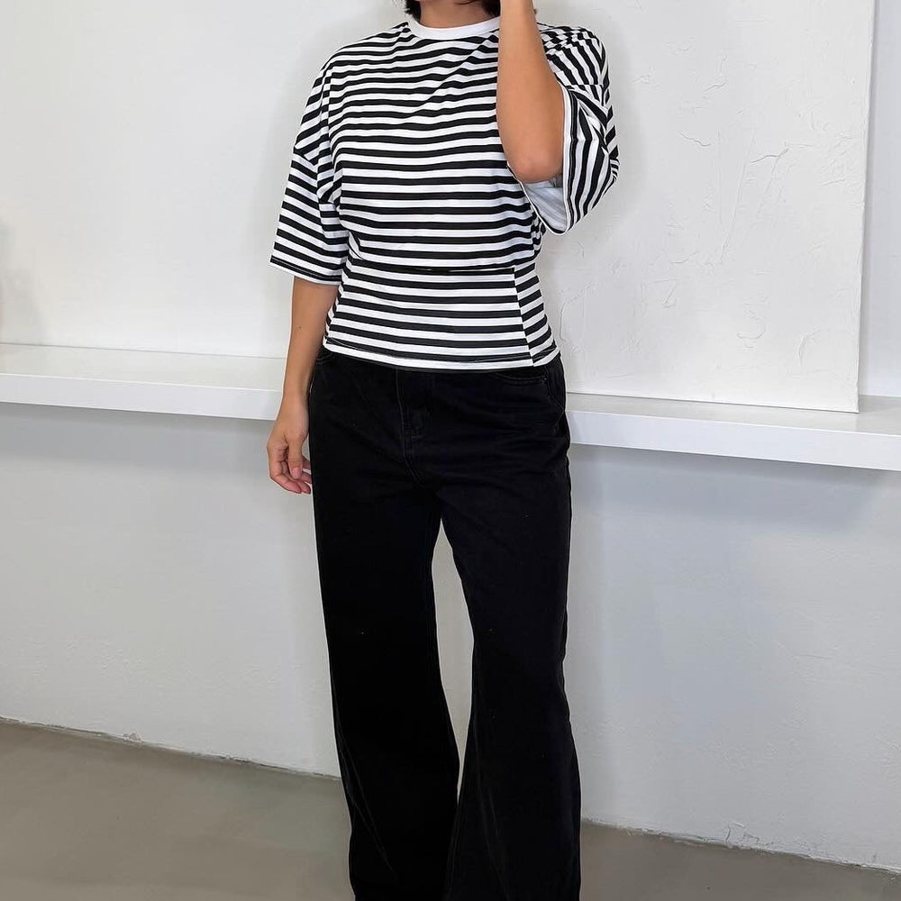 Chi Striped Tee - Black/White