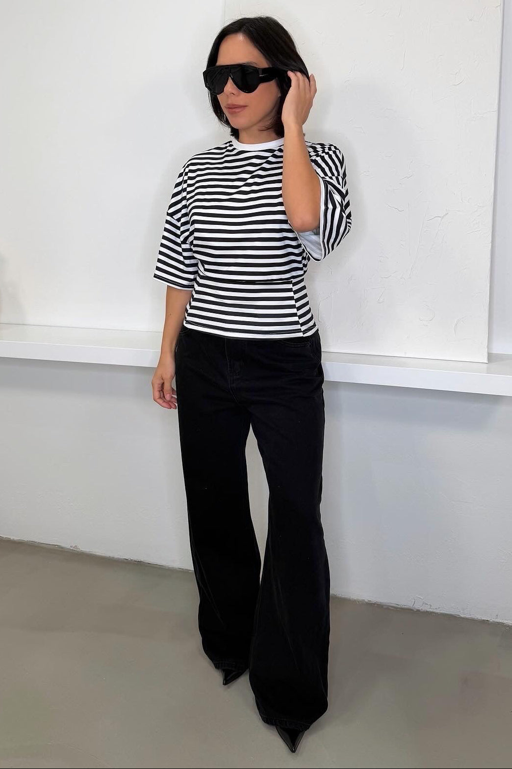 Chi Striped Tee - Black/White