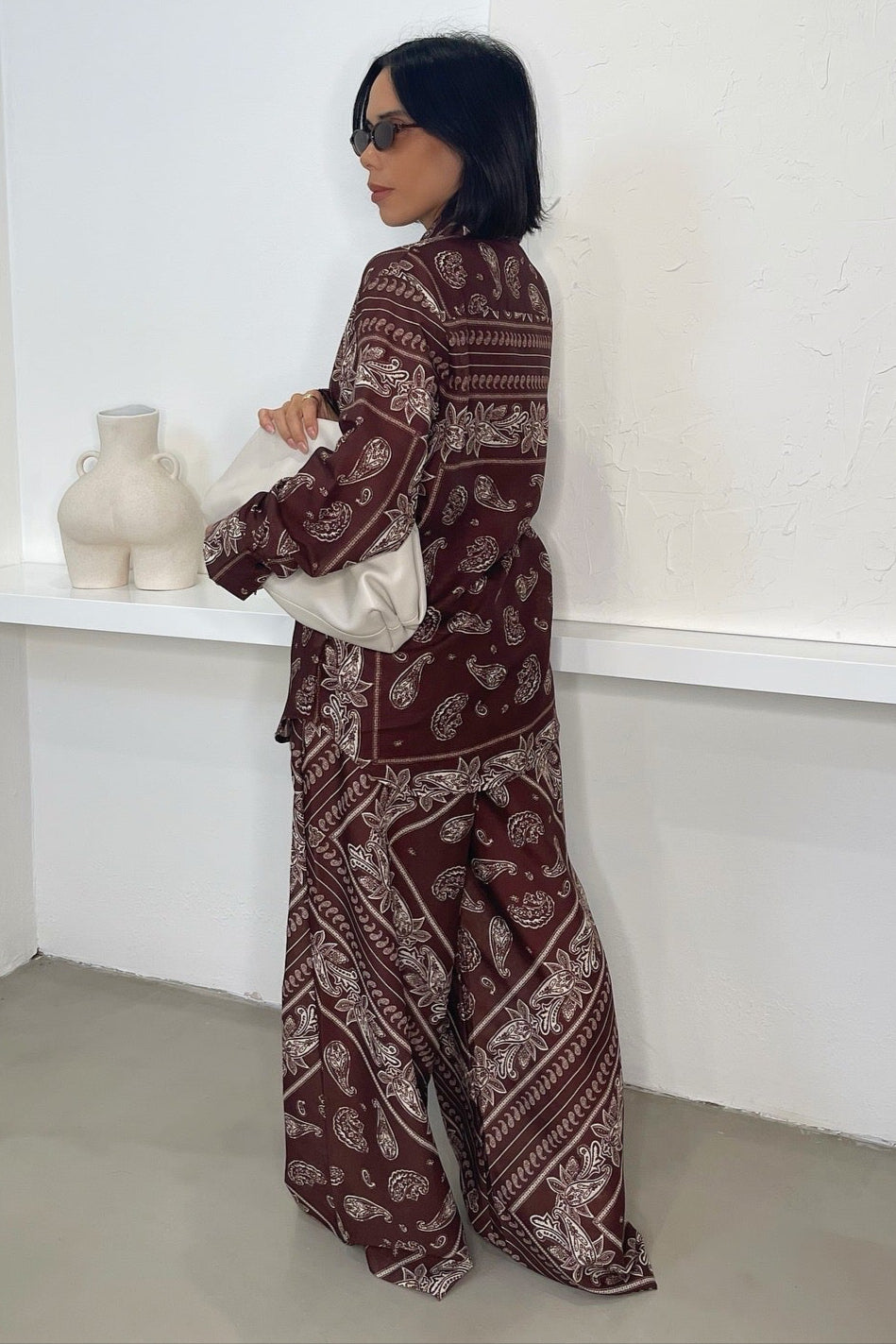 Carti Two Piece Set - Brown/White