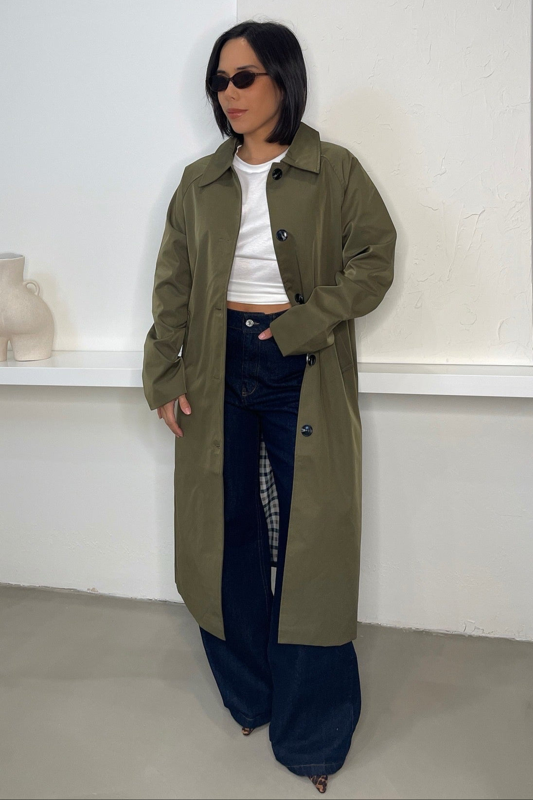 Mindy Trench Coat - Olive