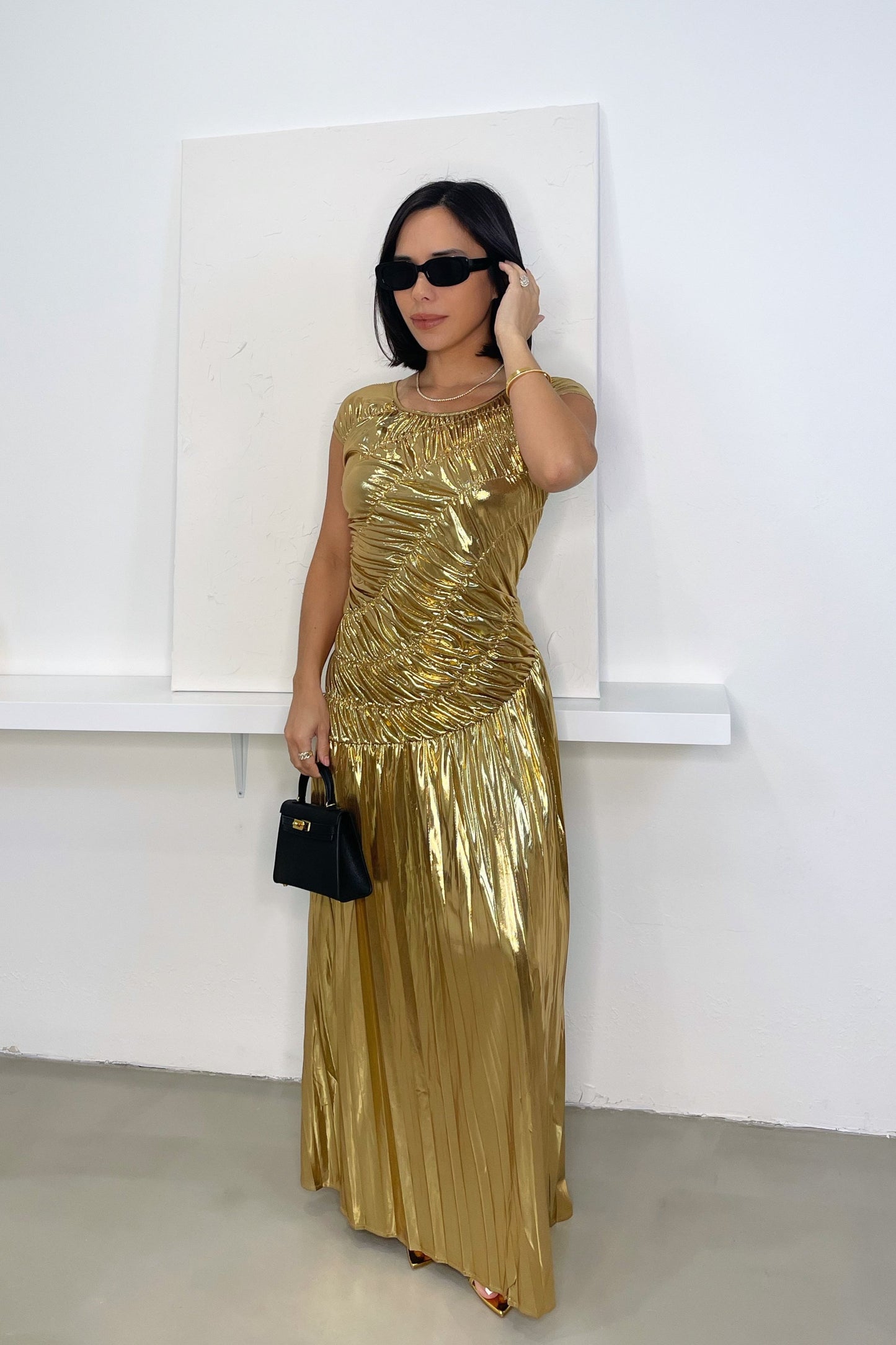 Layla Gold Midi Dress - Gold