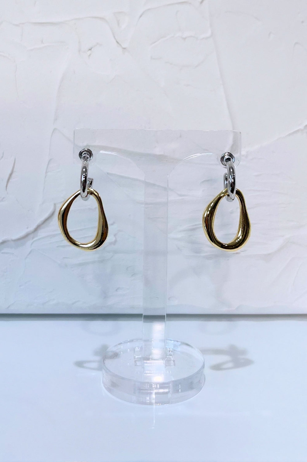 Two-tone Dangle Earrings - Gold/Silver