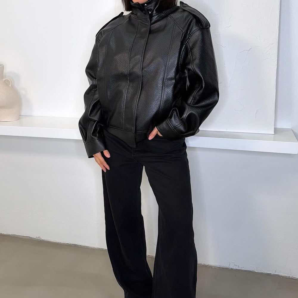 
                      
                        Yael Faux Leather Jacket - Black
                      
                    