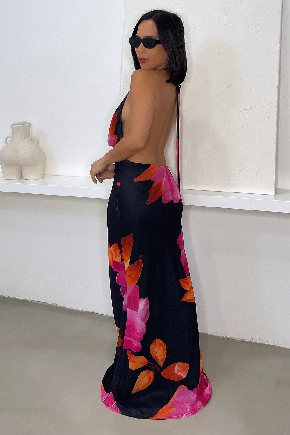 Angelina Maxi Dress - Black/Multi