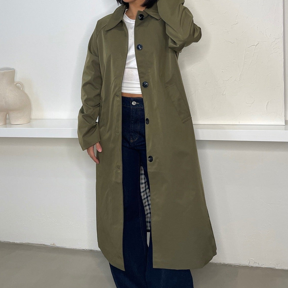 
                      
                        Mindy Trench Coat - Olive
                      
                    