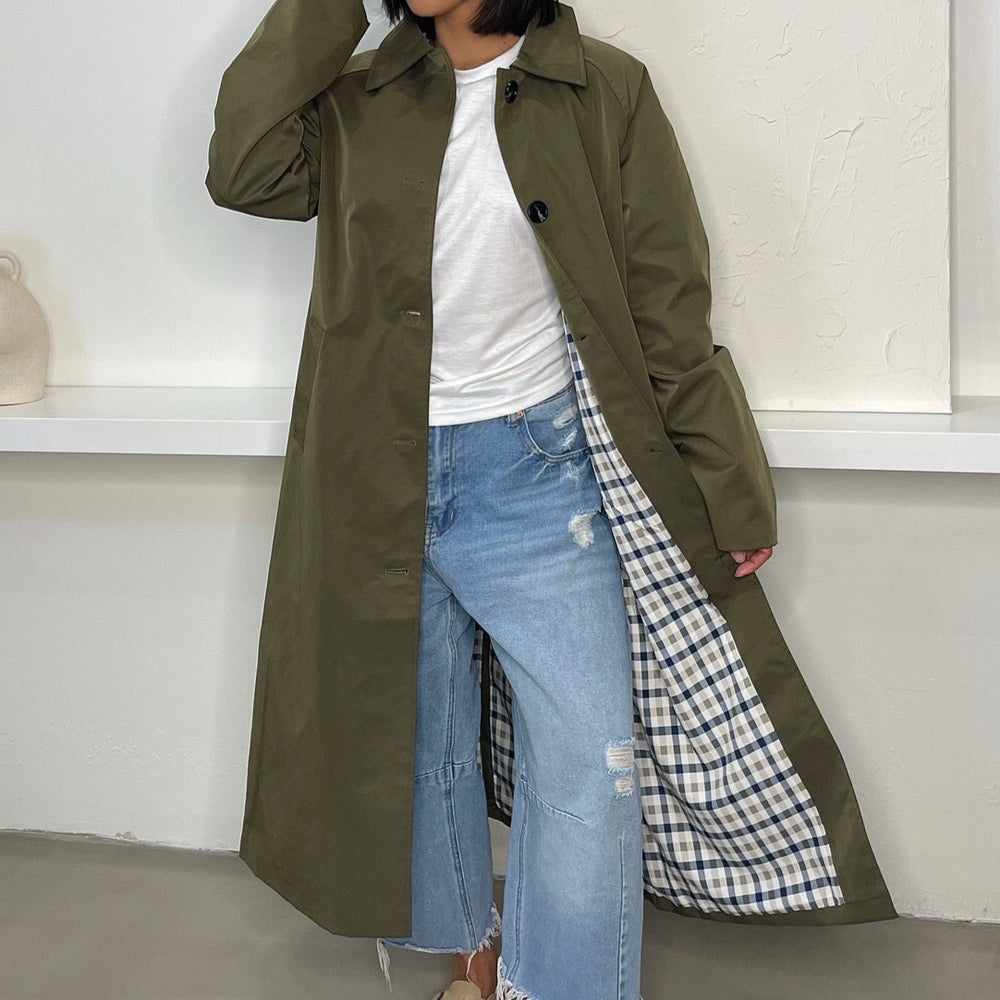 
                      
                        Mindy Trench Coat - Olive
                      
                    