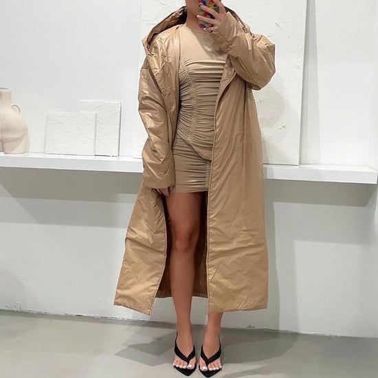 Load image into Gallery viewer, Carr Long Coat (Tan)
