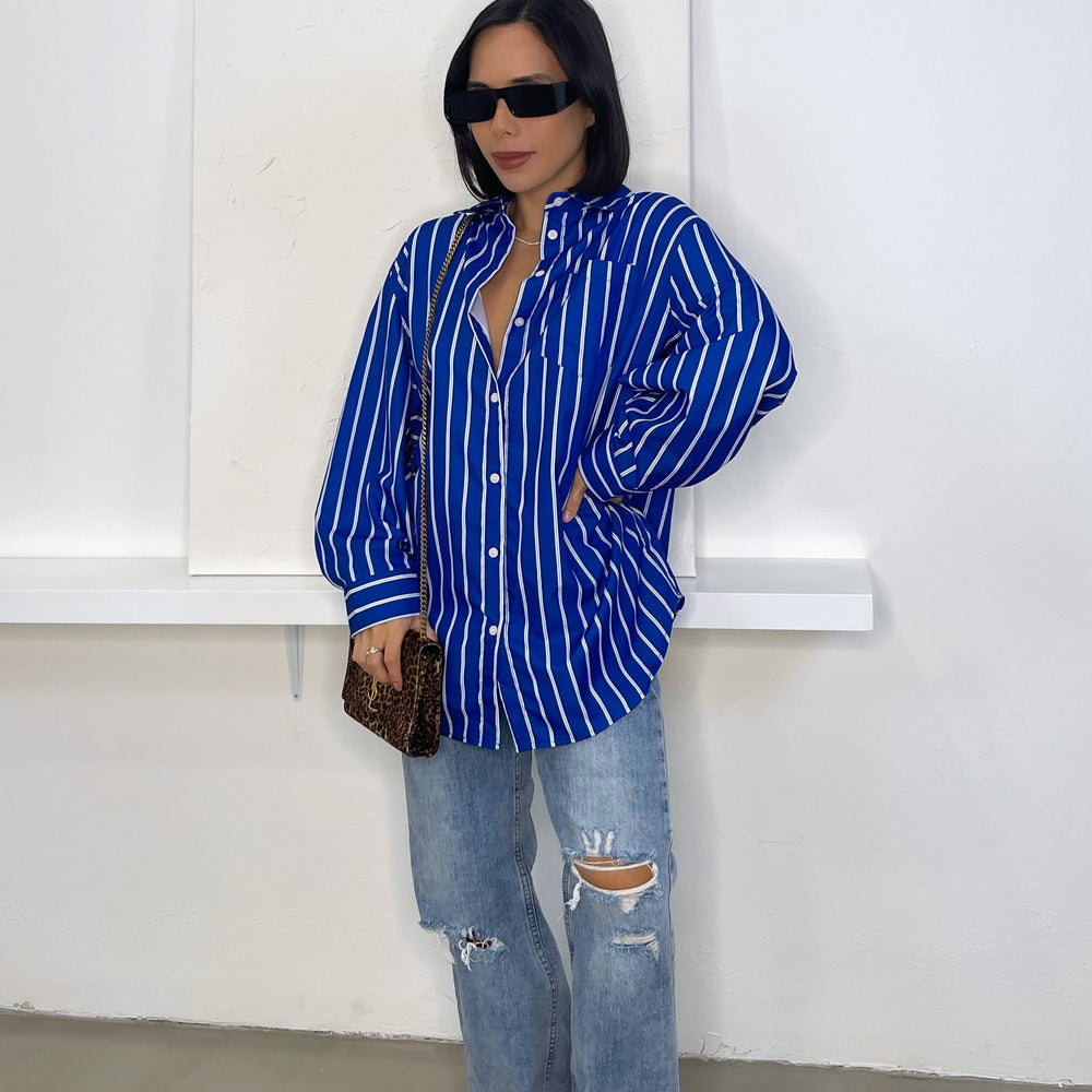 Ford Oversized Shirt - Blue - Trice Boutique