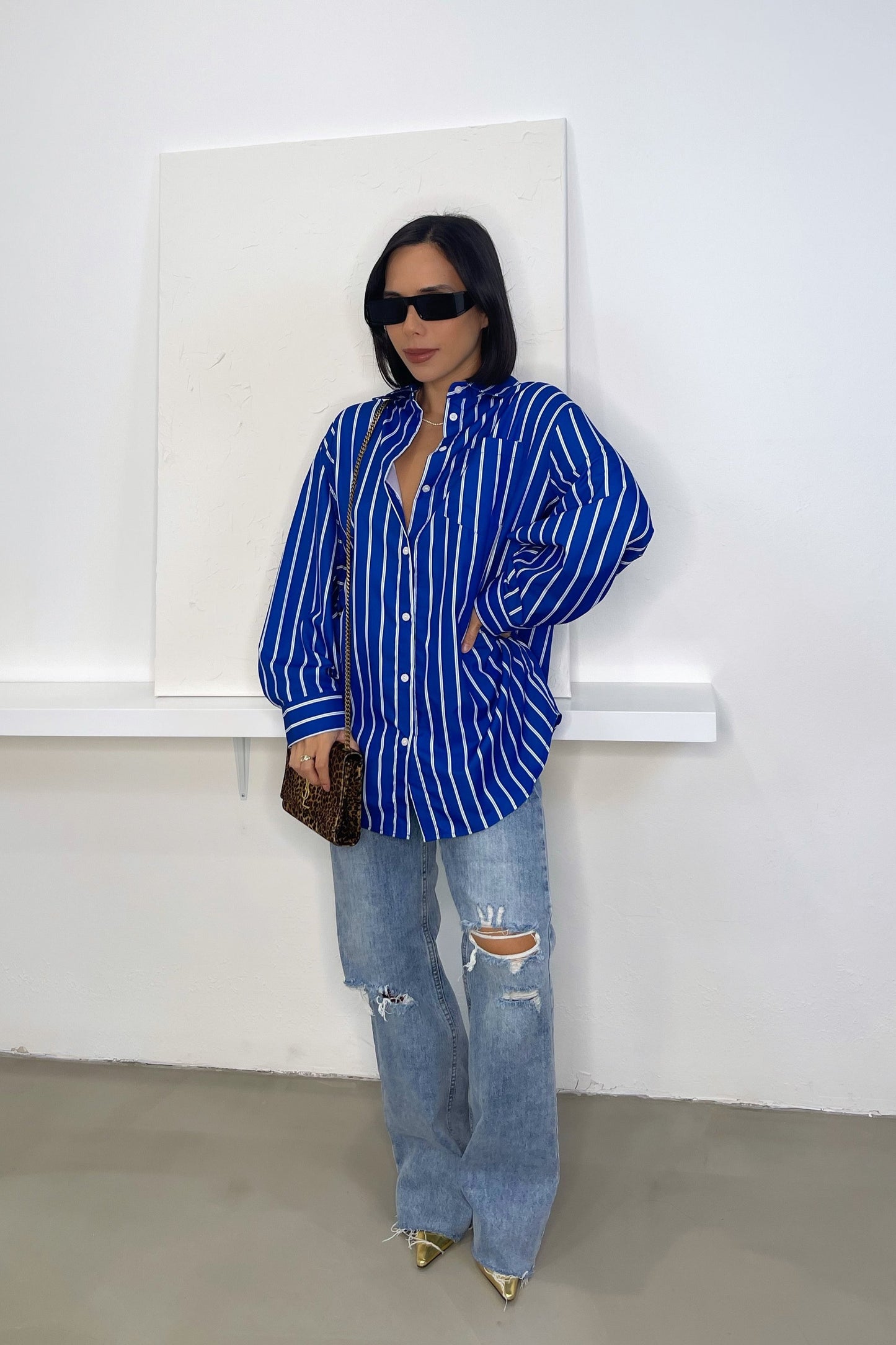 Ford Oversized Shirt - Blue - Trice Boutique