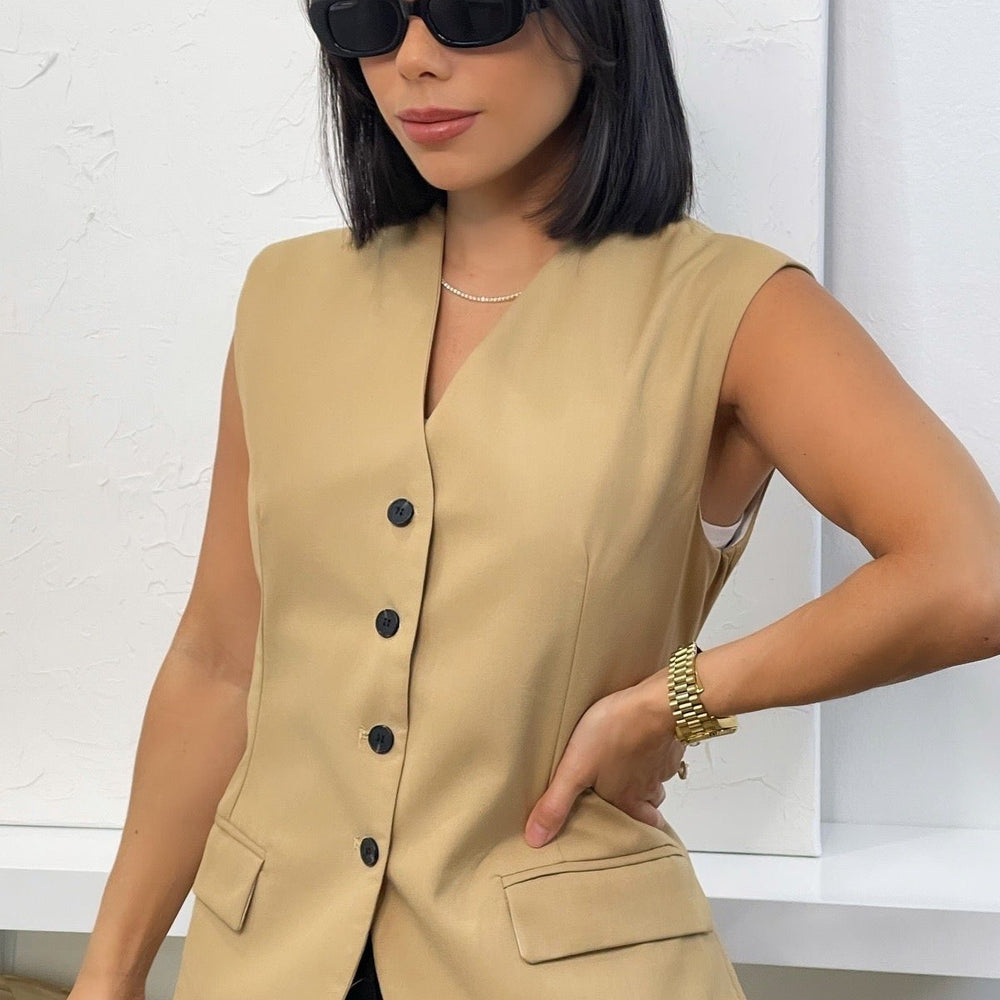 
                      
                        Bianca Blazer Vest - Khaki
                      
                    