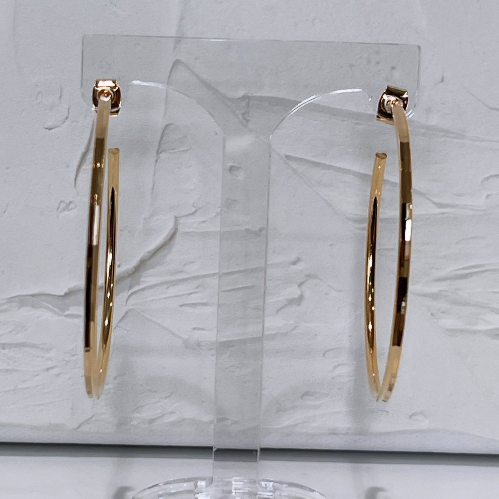 14K Gold Dipped Hoop Earrings - Gold