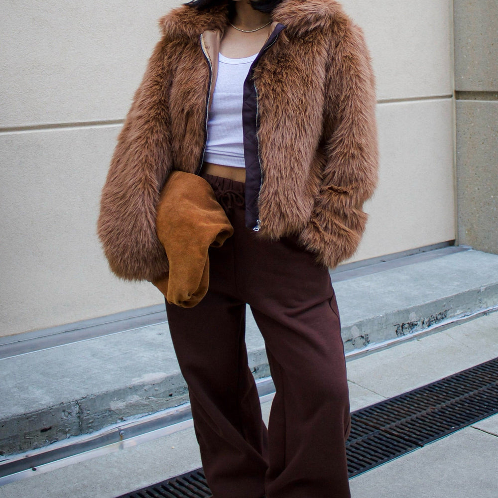 Airee Wide Leg Sweats - Brown