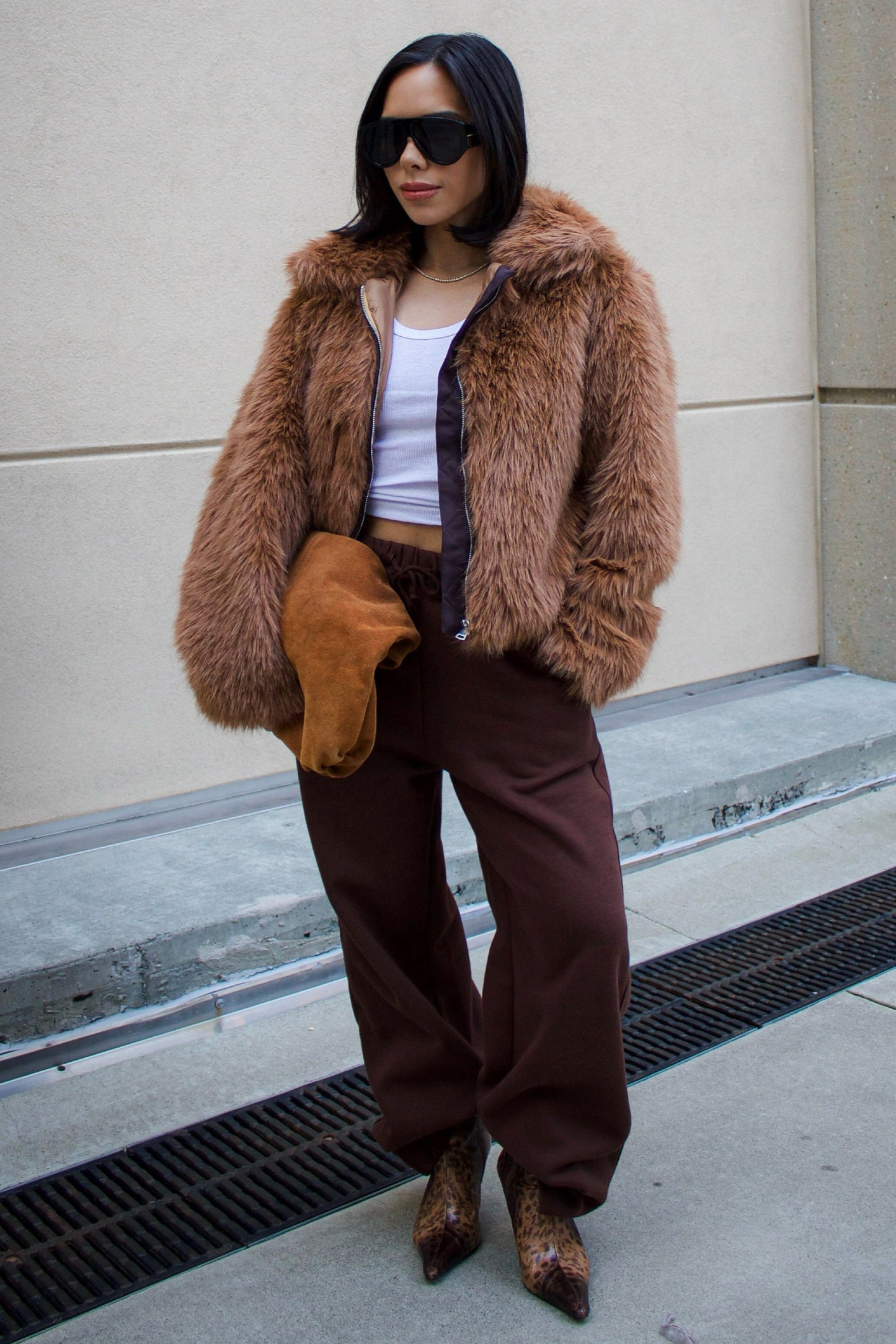 Airee Wide Leg Sweats - Brown