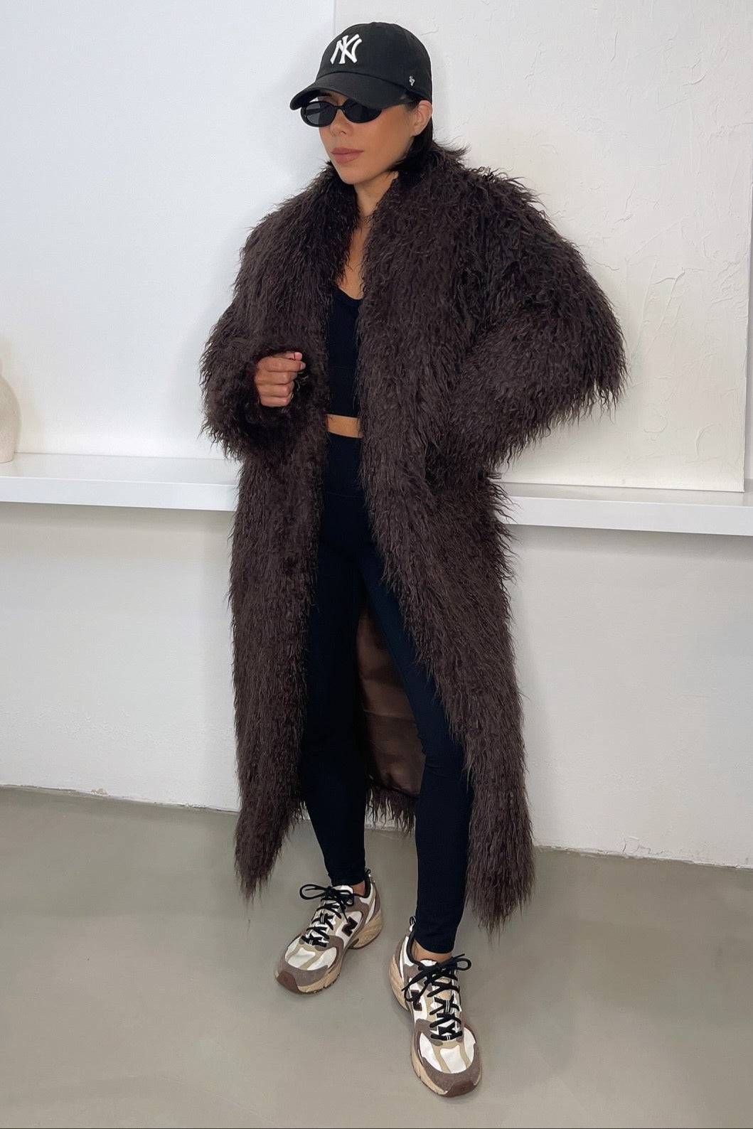 Sloane Faux Fur Coat - Brown