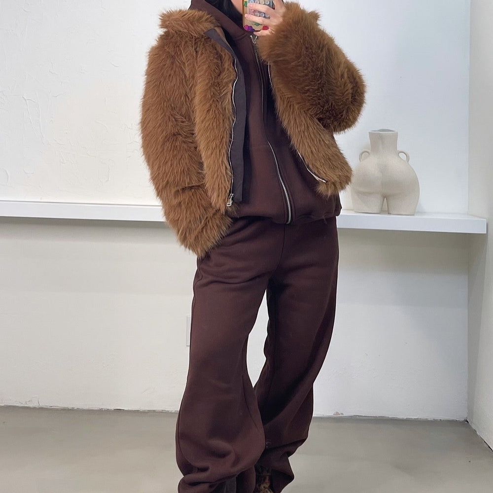 
                      
                        Ayla Faux Fur Jacket - Camel
                      
                    