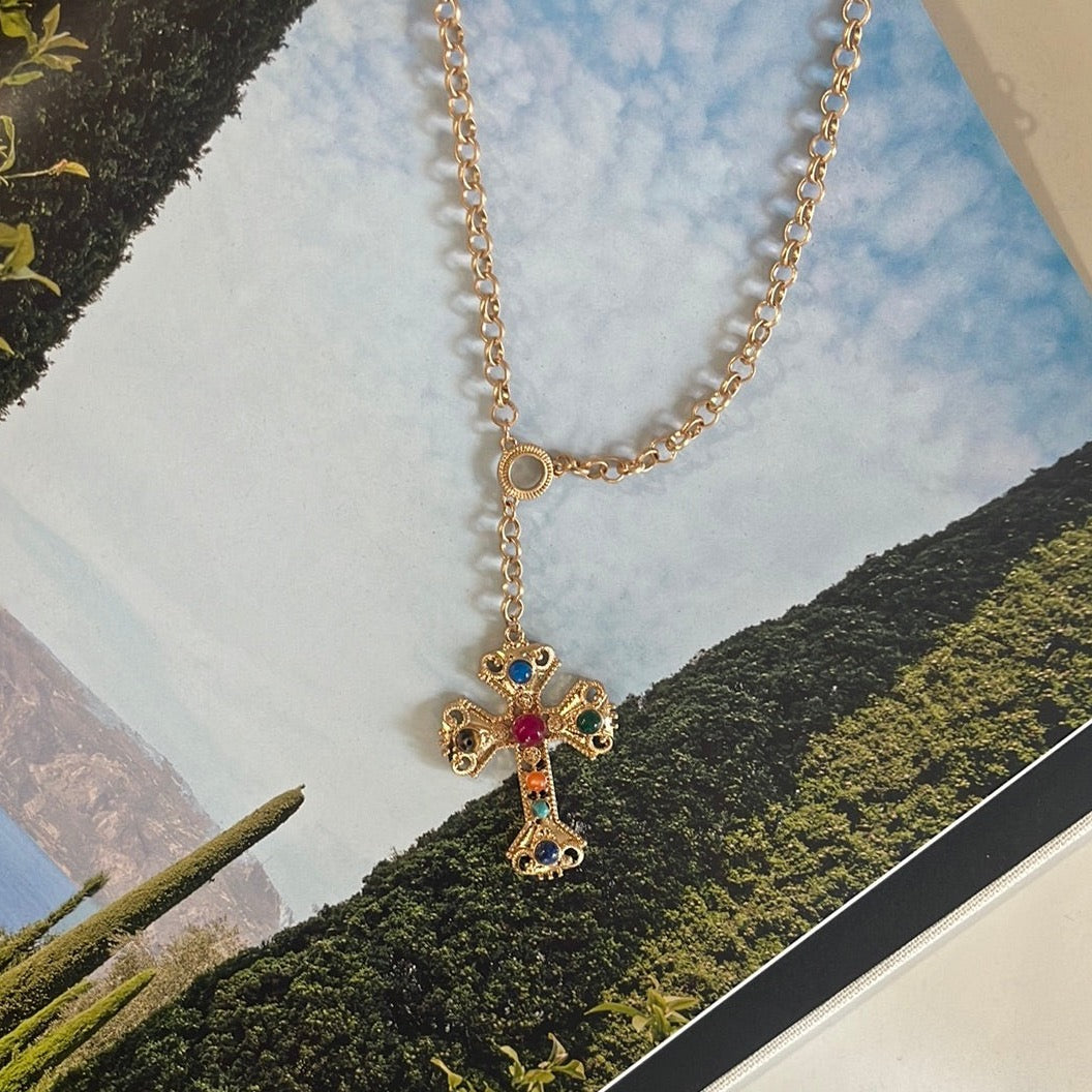 Byzantine Cross Pendant Necklace