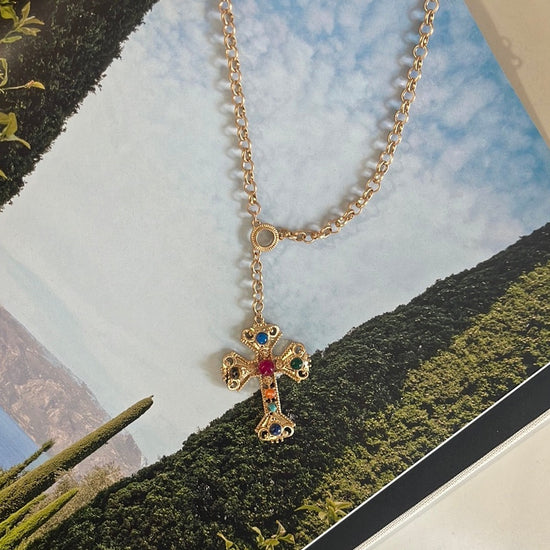 Byzantine Cross Pendant Necklace