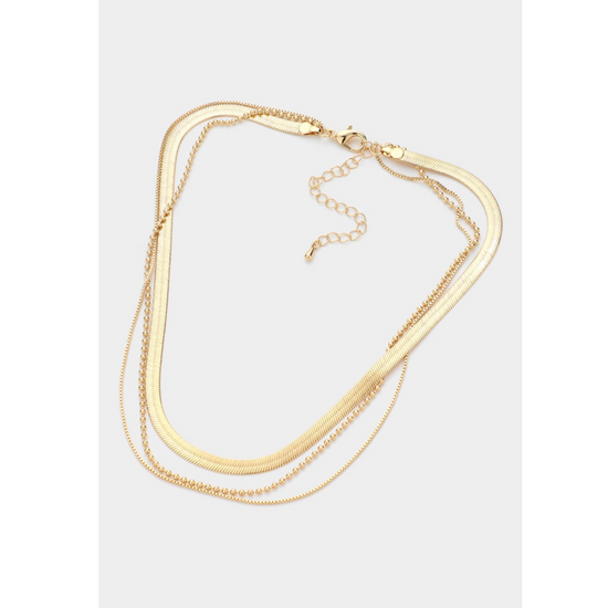 Chain Triple Layered Necklace (gold)
