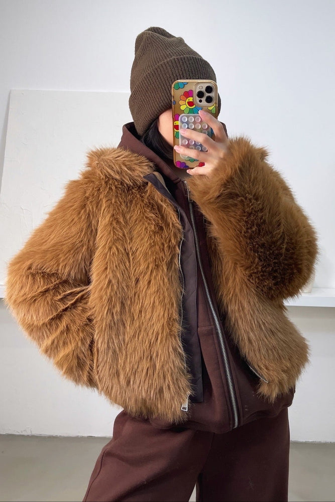 
                      
                        Ayla Faux Fur Jacket - Camel
                      
                    