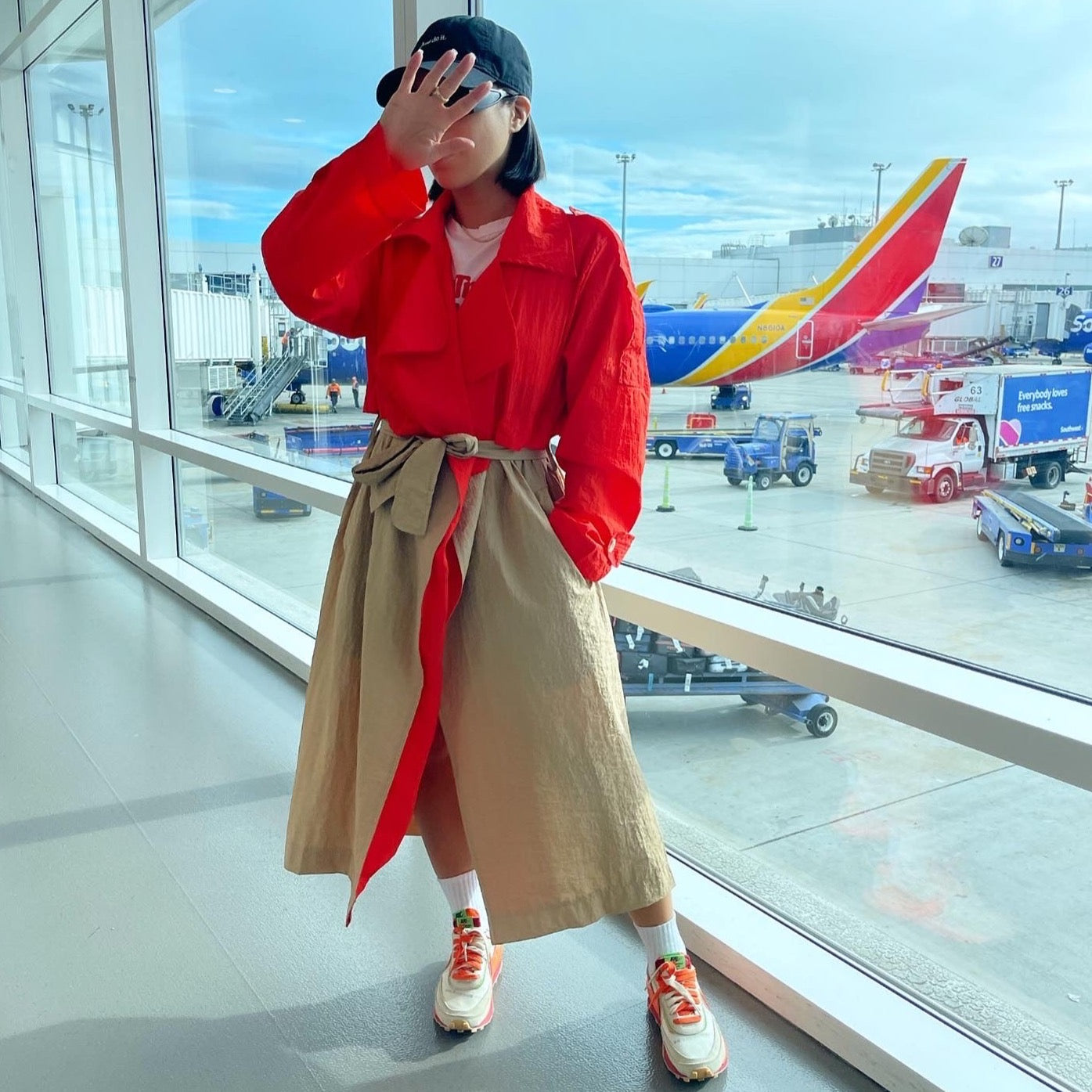 Colorblock Trench Coat