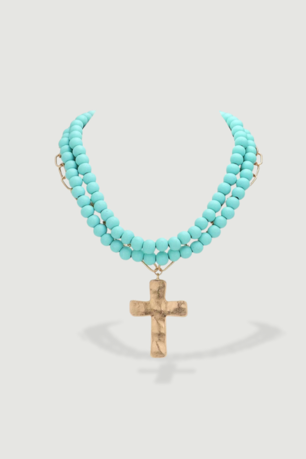 Chunky Layered Cross Necklace
- Turquoise