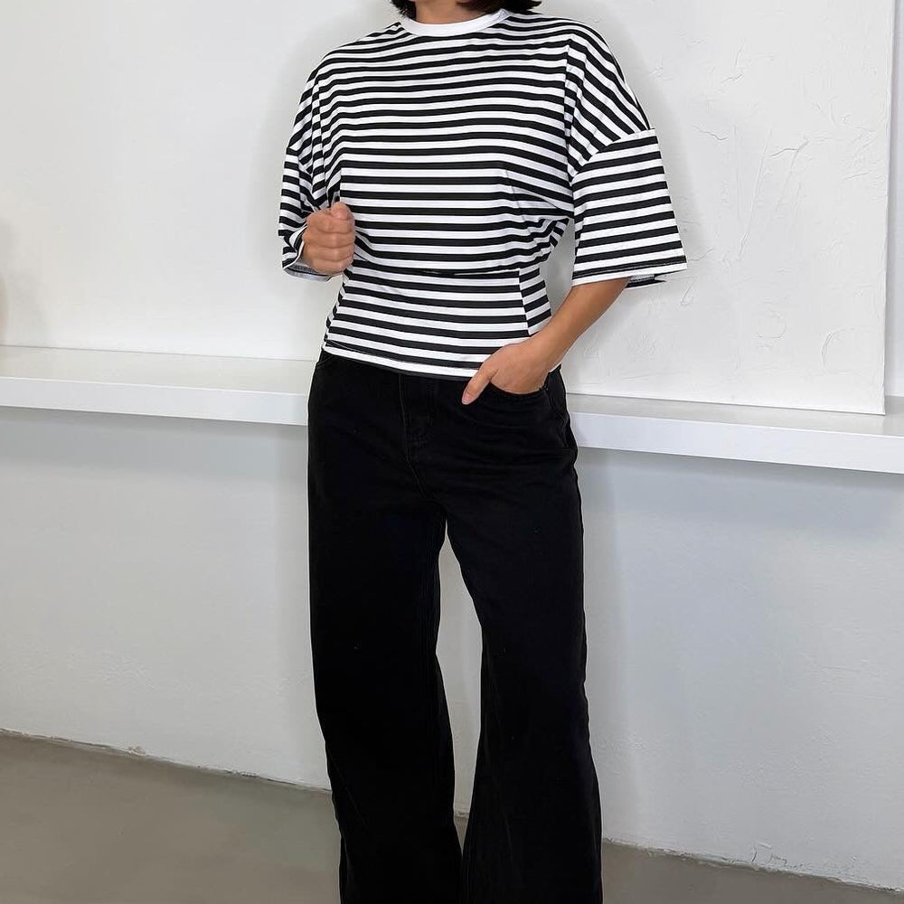 Chi Striped Tee - Black/White