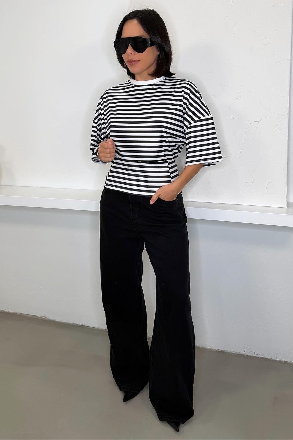 Chi Striped Tee - Black/White