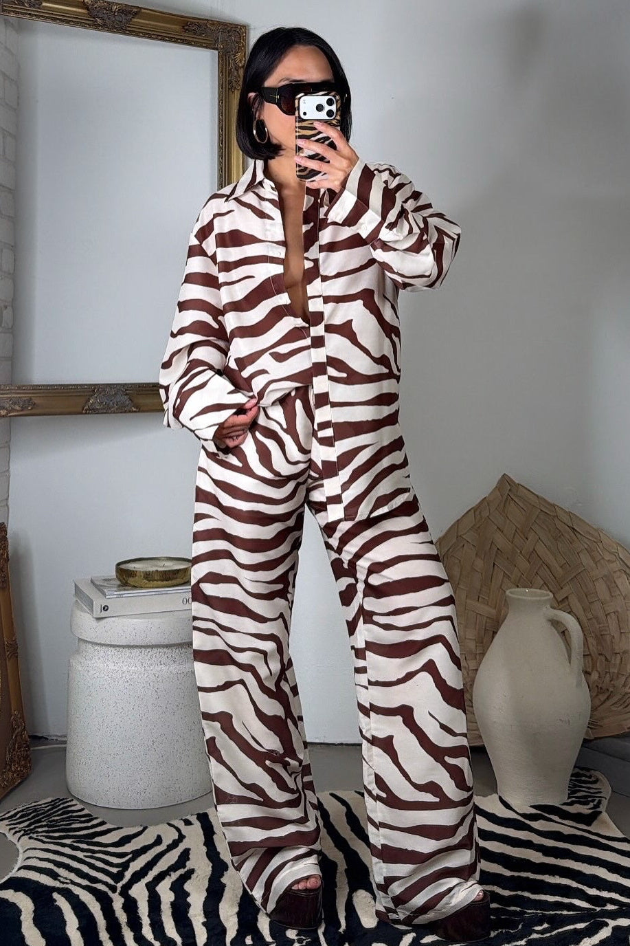 Simone Pants Set - Zebra