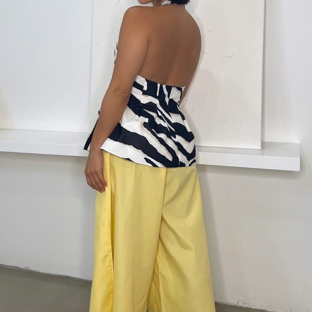 
                      
                        Bria Wide-Leg Cropped Pants - Yellow
                      
                    