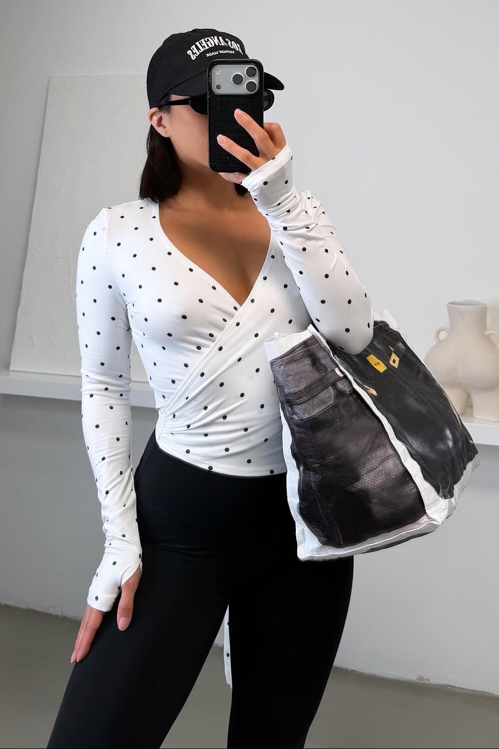 Sophia Wrap Top - Polka Dot