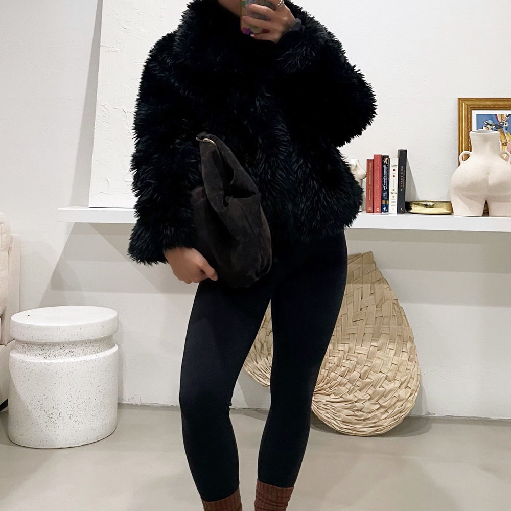 Aspen Faux Fur Jacket - Black