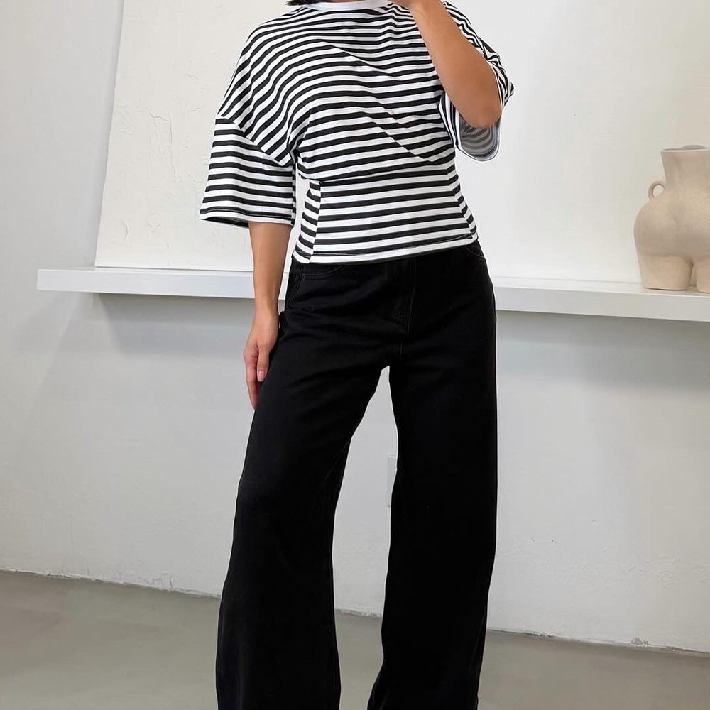 
                      
                        Chi Striped Tee - Black/White
                      
                    