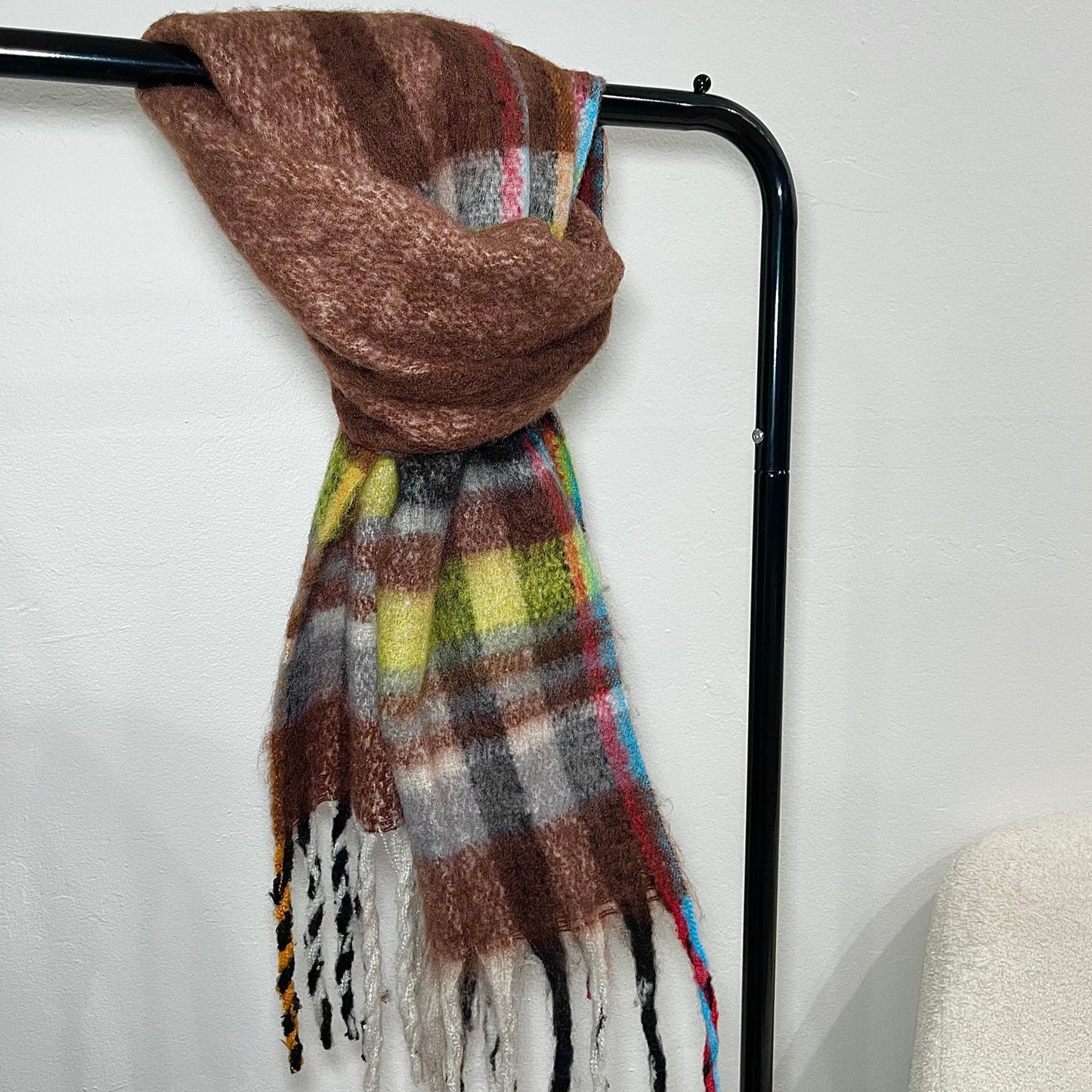 Load image into Gallery viewer, Plaid Soft Knit Scarf
